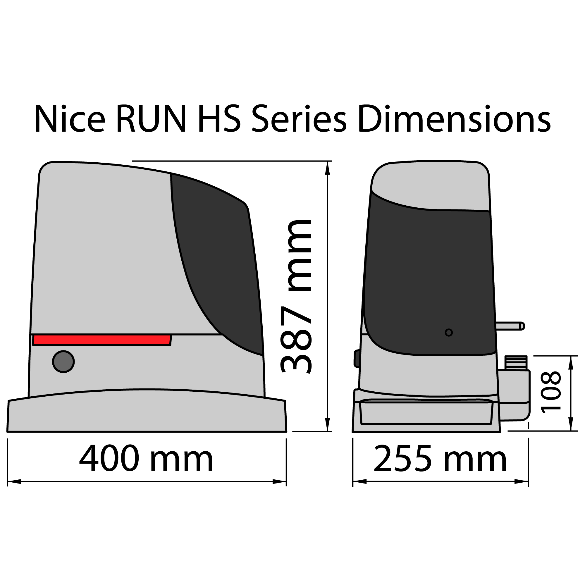 Nice RUN1200HS Hi-Speed Sliding Gate Kit (24V, 14M, 1200KG - Image 6